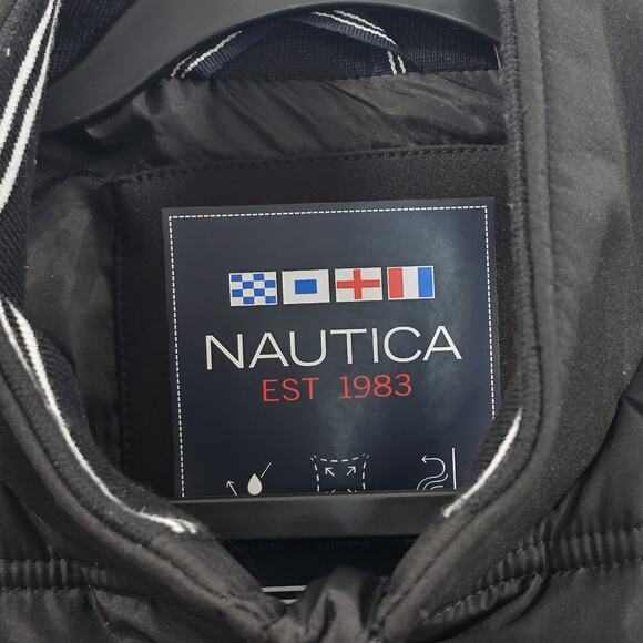 Nautica Men's Black Quilted Performance Jacket Water Wind Resistant Size M - Picture 4 of 14